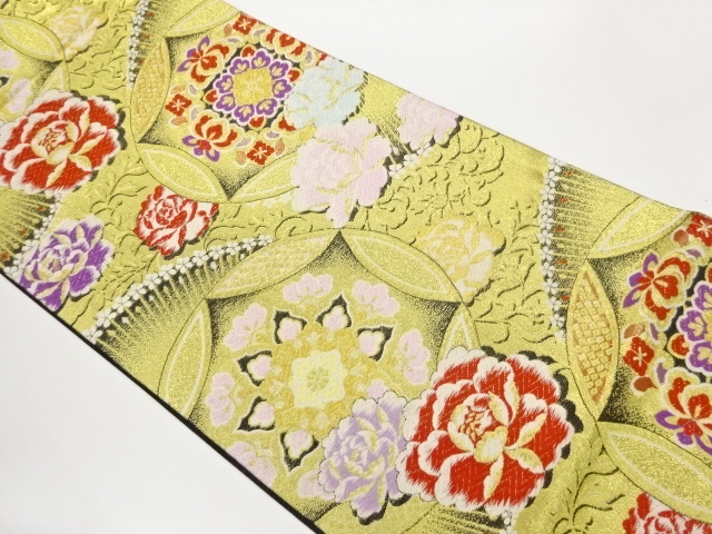 JAPANESE FUKURO OBI / WOVEN FLOWER CREST